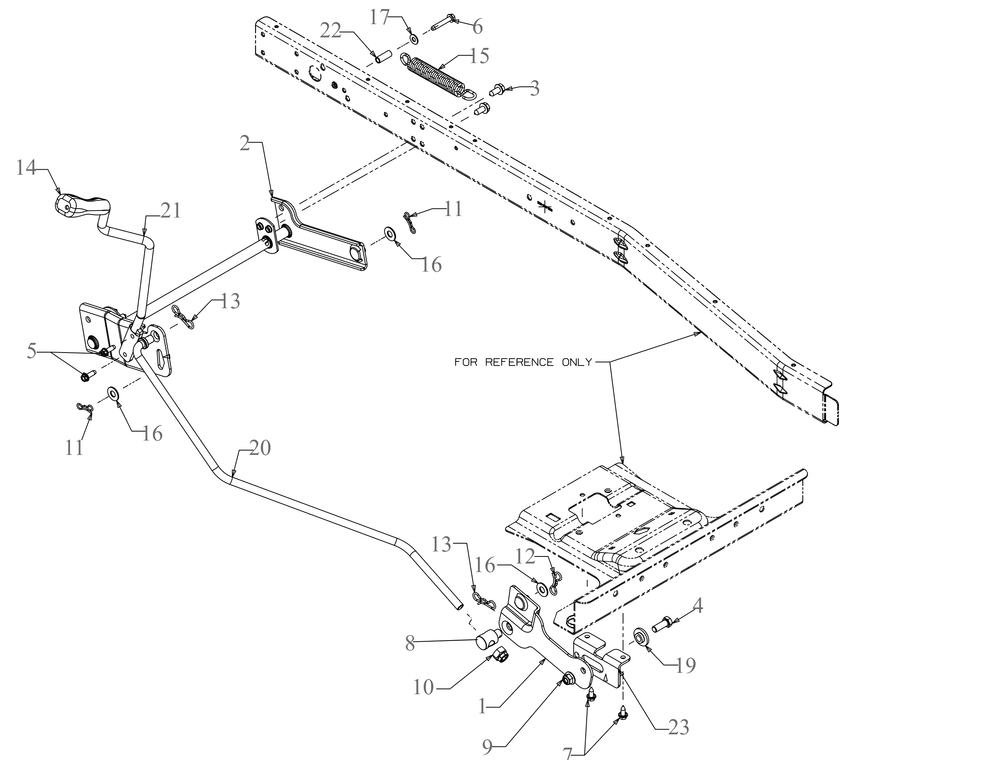Deck Lift Diagram and Parts List for CC30H (13AC21JDA10)(2023) Cub Cadet Lawn Tractor Accessories
